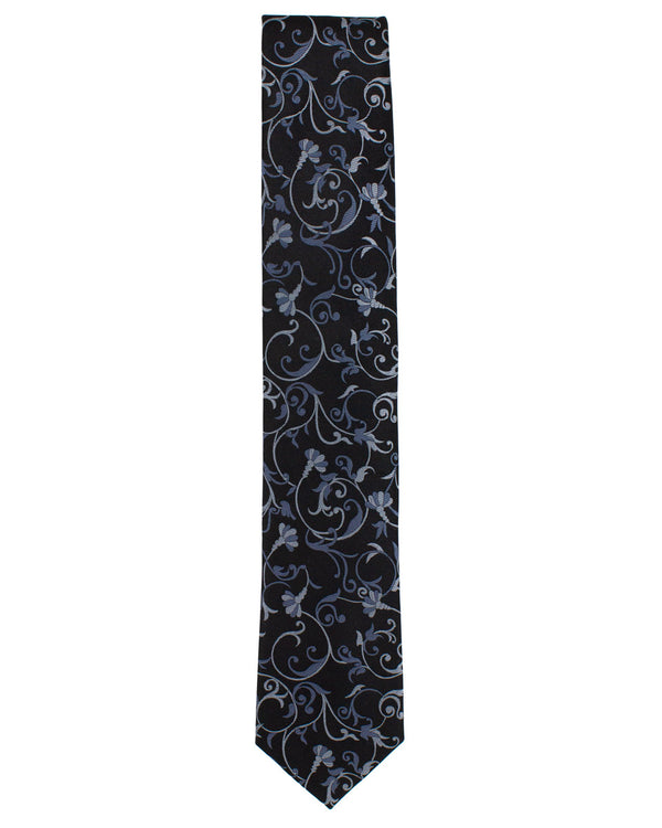 Black Patterned Silk Tie